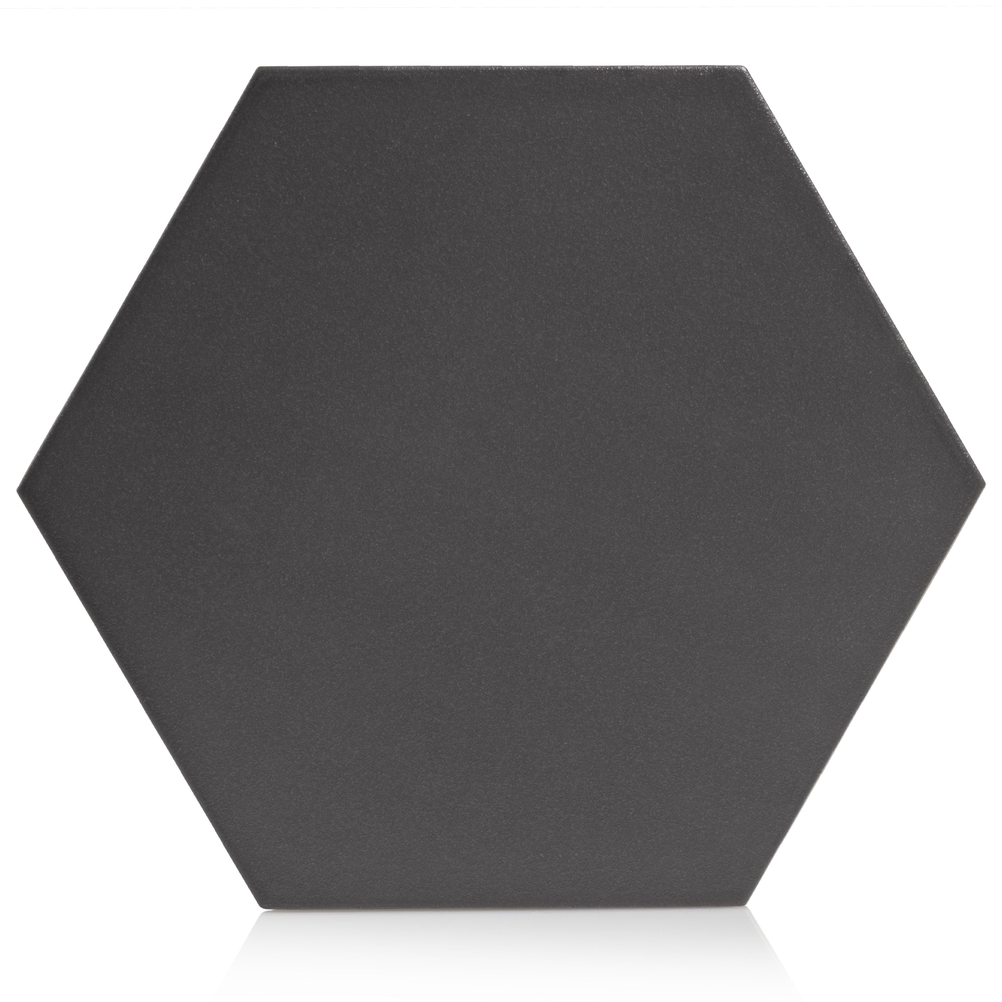7.8x9 Tribeca Hexagon Grafito porcelain tile - Industry Tile